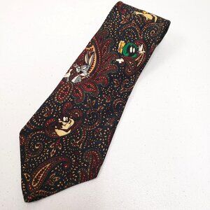 Looney Tunes Mens Vintage Tie 1994 Paisley Bugs Bunny